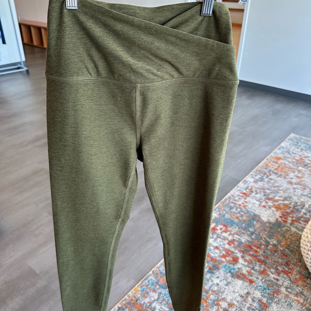Beyond Yoga X barre3 Olive Green High-Waisted Leggings